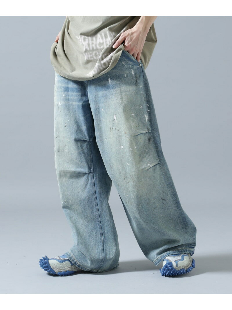 Rakuten - DankeSchon/ダンケシェーン/12oz BAGGY JEANS/PAINT LHP エルエイチピー パンツ その他のパンツ ブルー【送料無料】[Rakuten Fashion]
