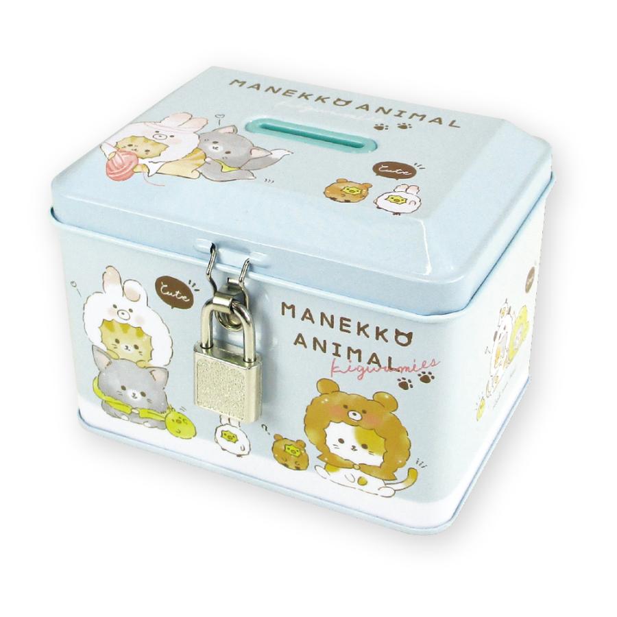 バンク 貯金箱 鍵(カギ)付き缶バンク『アニマル』(子供会 景品 貯金箱 クリスマス会 ラッピング 男の子 女の子 学童 プレゼント 個別 幼稚園 保育園 学童 子供会 プレゼント 卒業記念品 景品 クリスマス 通販 男の子 女の子 ギフト ラッピング プレゼント交換 グッズ)のサムネイル