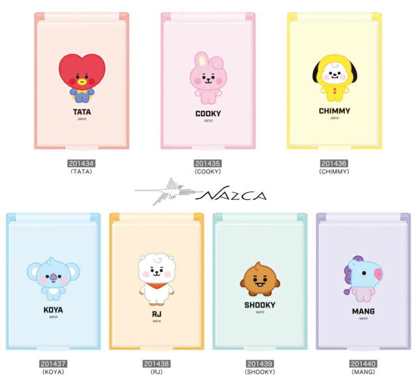 BT21 ミラー カードミラー 鏡 日本製　メール便なら260円で全国へ　LINE FRIENDS 防弾少年団 BTS BLT 韓国 カミオジャパン 文具 手鏡のサムネイル