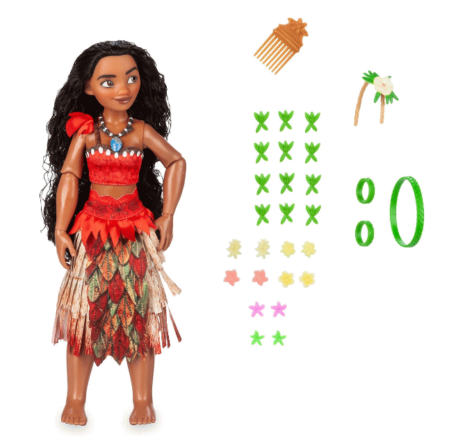 US版 ディズニーストア　モアナ　ヘア　アレンジ　ドール（人形 女の子 スタイリング 伝説の海）