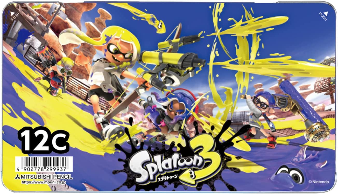 スプラトゥーン 色鉛筆 12色 Splatoon3 メール便なら220円で全国へ(任天堂 スイッチ 三菱 鉛筆 文具 Nintendo Switch)