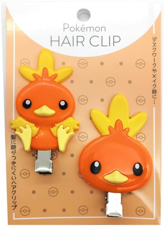 ポケモン ヘアクリップ 前髪クリップ 2個セット メール便なら10個迄180円で全国へ アチャモ PKM-673 ヘアアクセサリー アクセ ピン キャラクター ポケットモンスター