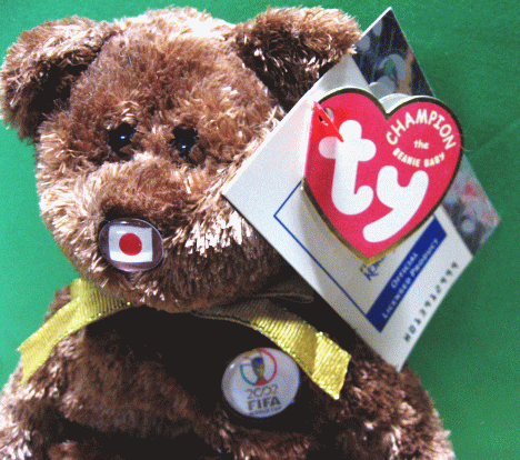 【FIFA WORLD CUP限定品】2002KOREA JAPAN ★Ty CHAMPION THE BEANIE BABY ティーワイビーニーベイビーズ