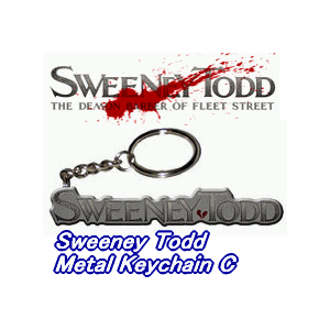 メール便で送料無料 US版NECA スウィーニートッド メタル キーチェーン キーリング キーホルダー ロゴ