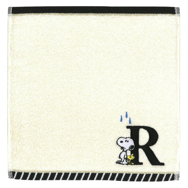 スヌーピー タオル ハンドタオル イニシャルタオル　R　メール便なら6枚迄240円で全国へ　ミニタオル ..