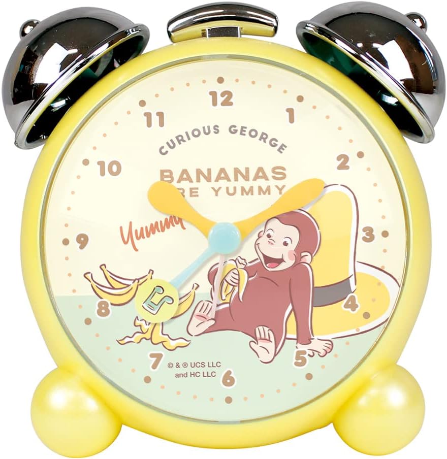 おさるのジョージ 時計 目覚まし時計　キュリアスジョージ バナナ アラームツインベルクロック サニーデイズ　景品 プレゼント 人気