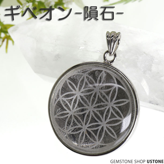 ギベオン ペンダントトップ フラワーオブライフ 神聖幾何学 天然石 パワーストーンメテオライト 隕石 ...