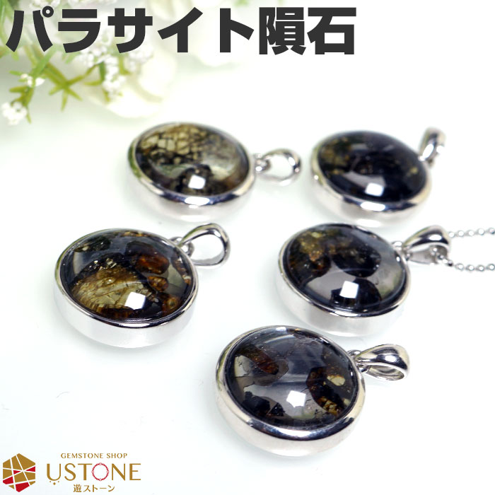 パラサイト 隕石 ペンダントトップ ケニア産 16mm 天然石 パワーストーンパラサイト隕石【パワーストーン専門店 アクセサリー ネックレス ペンダント シルバ...