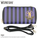 ウェンズデー ショルダーベルト付き長財布(パープル) おしゃれ 女の子用 男の子用 Wednesday Addams NETFLIXのキャラクター