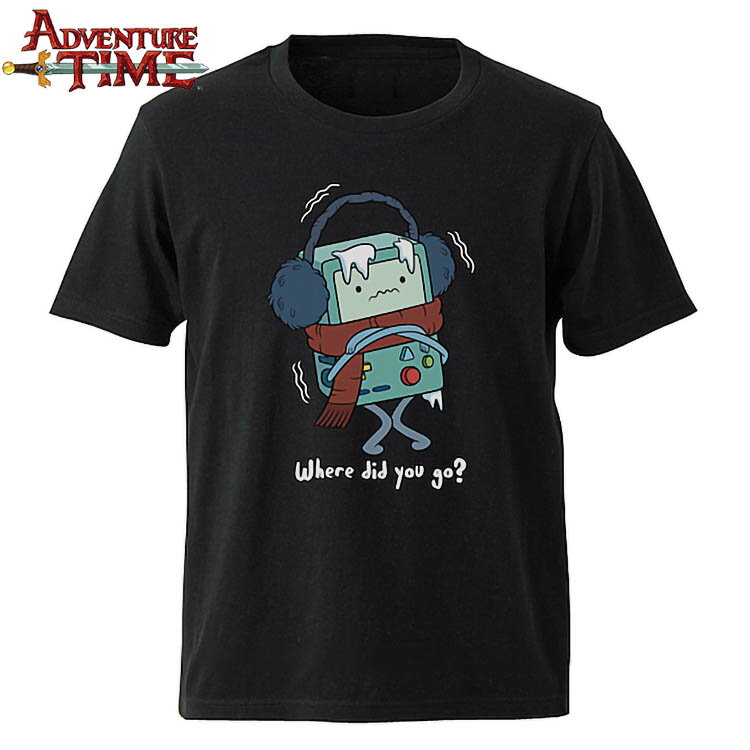 アドベンチャータイム Tシャツ 150cm BMO どこいってたの？ 【ブラック】ビーモ Adventure Time