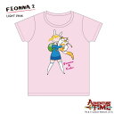 Tシャツ レディース(M) フィオナ＆ケイク（立ち ライトピンク）/アドベンチャータイム Adventure Time