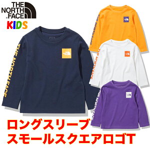 実質無料クーポン発行中 送料込価格 ノースフェイス キッズ 長袖Tシャツ スモールスクエアロゴ【100-150cm】North Face 男の子女の子アウトドアブランド L/S Small Square Logo Tee