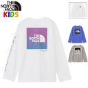 ノースフェイス キッズ 長袖Tシャツ【100-150cm】グラフィックティー【オーガニックコットン使用】North Face 男の子女の子おしゃれアウトドアブランド