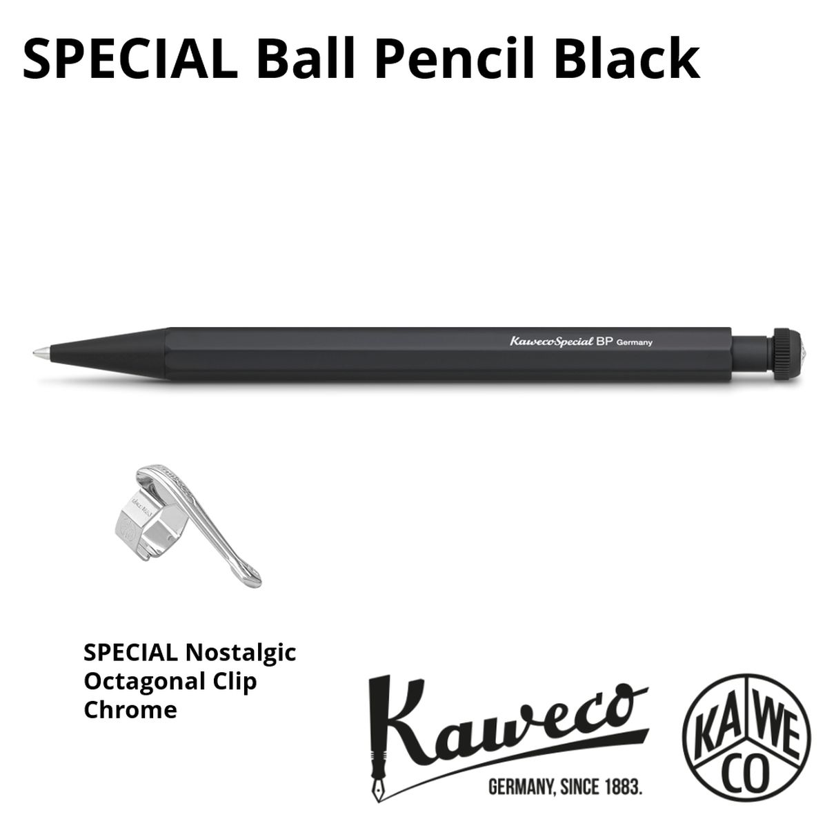 [専用クリップ付き/正規輸入品/保証書付]ボールペン カヴェコ KAWECO スペシャル ボールペン ブラック KAWECO-PS-PB＋KAWECO-CLIP-SP 筆記用具 ステーショナリー