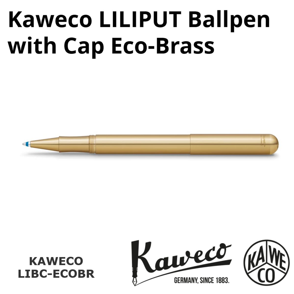 カヴェコ [正規輸入品/保証書付] ボールペン カヴェコ KAWECO リリプット ボールペン With キャップ LIBC-ECOBR ブラック 黒 真鍮 おしゃれ かわいい ブランド 海外 輸入 文具 筆記用具 筆記具 文房具 ギフト プレゼント 高級ボールペン 携帯用 コンパクト ショートサイズ 短いペン