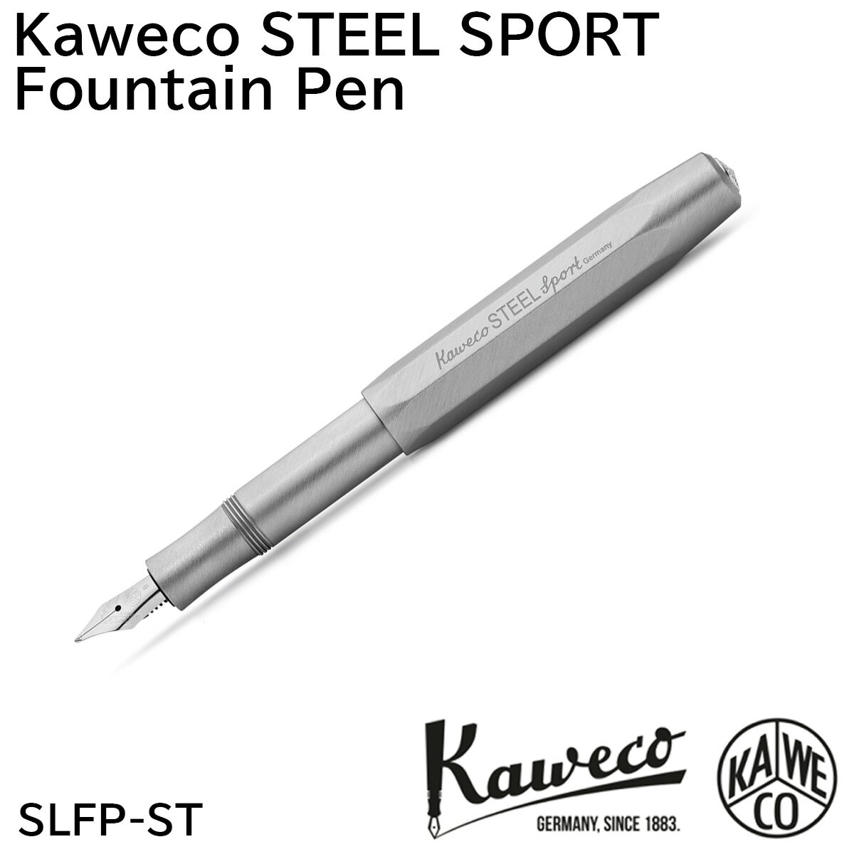 KAWECO STEEL Sport Fountain pen カヴェコ スチールスポーツ 万年筆 中字 M アルミケース SLFP-ST復刻版 文房具 筆記用具 ステーショナリー ペン先 スチール ドイツ 8角形 インク 両用式 筆記…