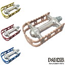 フラットペダル ミカシマ BM-7 復刻版 カッパー(銅メッキ) ゴールド ブルー レッド 左右セット ツーリング アドベンチャー 自転車 バイク 街乗り オー...