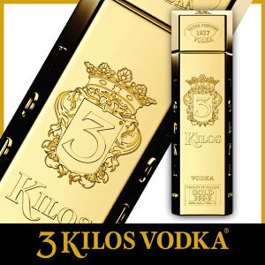 ＼日本初上陸！／酒　ウォッカ　金塊　ゴージャス　プレゼント　パーティ　3Kilos Vodka Gold 999.9 (スリーキロスウォッカ）インパクト　ギフト　　バレンタイン