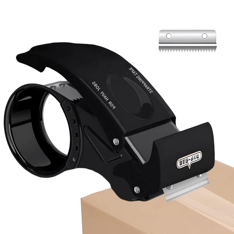 ステンレス製 ハンドテープカッター 50mm幅 セーフティーカバー付き 梱包用 業務/倉庫/オフィス/家庭 ..