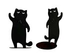 HJ ブックエンド 倒れない 本立て 鉄 オシャレ 黒 猫 卓上収納 インテリア