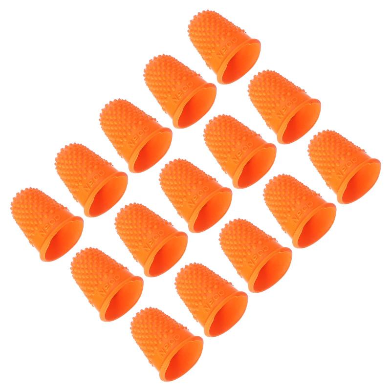 PATIKIL ラバーフィンガーチップ 15個入り シリコン製サム指先プロテクター 指カバーガードパッド 指ぬきグリッ プ オフィス用 カウンティング 裁縫用 オレンジXSサイズ(3)