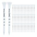 MUXSAM ゴルフティー 69mm 高さ調整 レギュラー ティー 曲がらない レギュラー ゴルフてぃーレギュラー ゴルフ用ティー 50個 2 3/4インチ [...