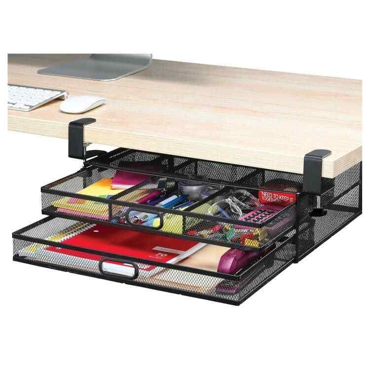 ELECTRO-WEIDEWORLD デスク下 収納 引き出し 後付け引き出し クランプ式 穴あけ不要 スライドテーブル..