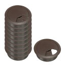 YOKIVE 10個入 机ケーブル穴カバー ジンク合金製コード 事務室用 日常用 直径50mm ダークブラウン