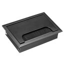 YOKIVE デスクケーブルホールカバー ブラシ付き 長方形のグロメット アルミニウム合金グロメット オフィス ホーム 毎日の使用に最適 (108x69mm ブラック)