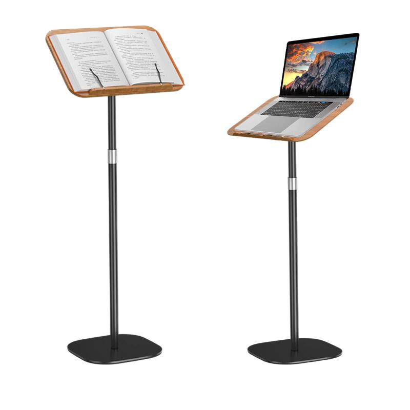 POLESTO 読書用ブックスタンド 54cm-130cm/170cm昇降式 サイドテーブル角度調整 金属構造 台座 しっか..