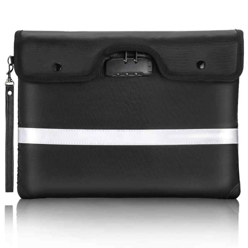 Housolution 耐火バッグ 集金袋 書類ケース SGS安全認証済み 38*28cm 耐熱2870℃ 集金袋 二重保護 安心保管袋 耐火金庫 防水防炎 繊維防爆 機密文書保管 現金収納 手提げ金庫 パスワードロック/手提