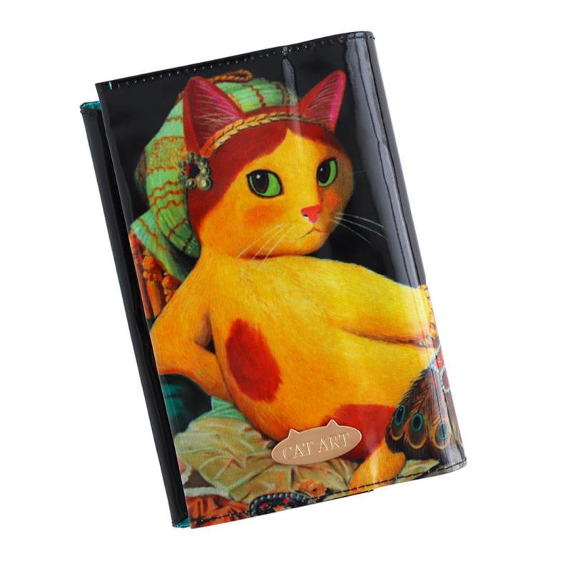 【CAT ART】 キャットアート ブックカバー グランド・オダリスク/ドミニク・ニャングル（グリーン）001303-0003-01