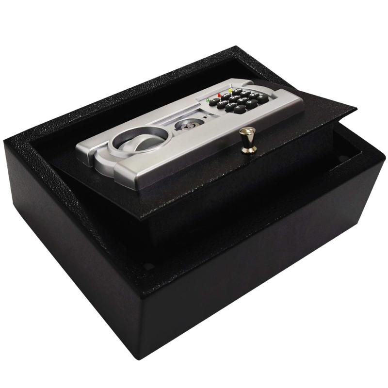 [日本語説明書付き] MRG 電子テンキー式 金庫 小型 テンキー 3.4L 2way ミニ 専用鍵2本付き 上開き キ..