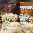 Kigofora コラージュ シール ブランコ 60枚 コラージュ 素材 シール 大きい 半透明 PET 植物 コラージュ ステッカー 粘着 防水 可愛い デコシール DIY 手作り 手帳シール(花の下ブランコシール)