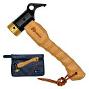 FOREST HOME ペグハンマー ハンマー 真鍮ヘッド 名栗加工ハンドル 小型 コンパクト ペグ打ち アウトドア テント設営 (ナチュラル+ブラック)