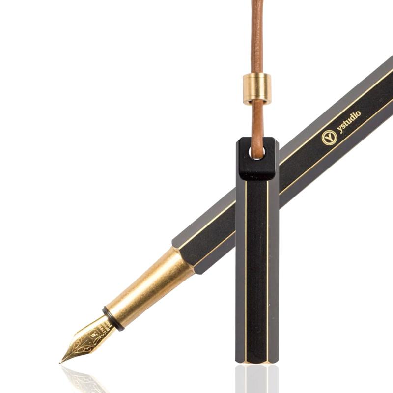 ystudio Y-studio/ワイスタジオ ブラッシング ポータブル万年筆 ブラック YS-STAT-20