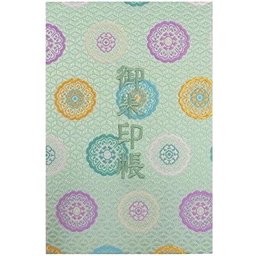 千糸繍院 御朱印帳L【翠丸紋】西陣織 金襴装丁/刺繍文字 蛇腹式48ページ 大判