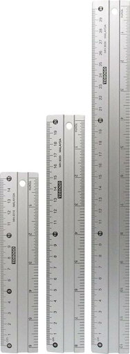 アルミ直尺 滑り止め付 15cm、20cm、30cm 【3本セット】 アルミ直尺 滑り止め付 15cm、20cm、30cm 【3本セット】