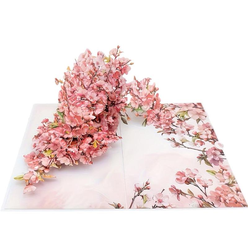 moin moin メッセージ カード グリーディングカード ポップアップ (ミニカード + 封筒 セット) 花束 蝶 花 フラワー 立体 飛び出す 3D ギフ...