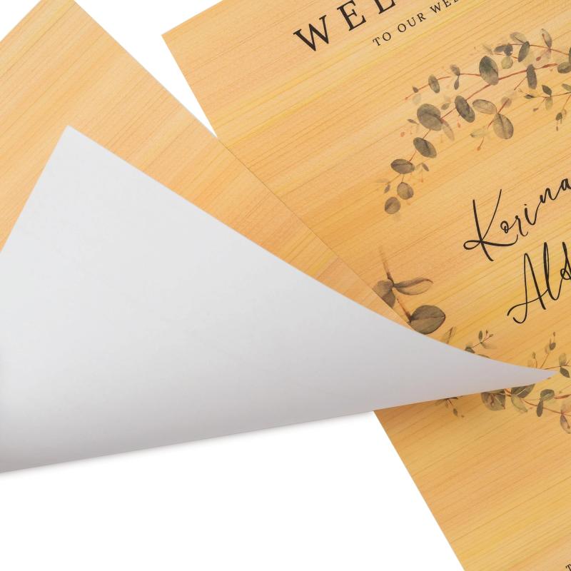 木の紙（片面木・片面紙/木目：横/ヒノキまさ目）エプソン製／ブラザー製／キヤノン製家庭用インクジェットプリンター用A4サイズ