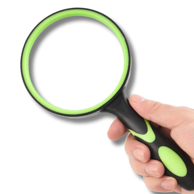 [読書・手芸・細かい作業に最適] 手持ちルーペ 5倍 レンズ径 110mm 大型 拡大鏡 虫眼鏡 拡大レンズ 読書 絵画 新聞 地図 精密機械の修理 骨董品鑑賞 見やすい 携帯便利