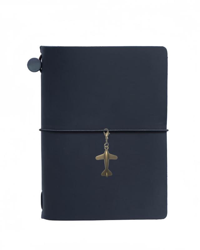 FENSPARK トラベルノート 旅行 レギュラーサイズ トラベラー 2026 チャーム/リフィル3冊/PVC袋/コラージュ素材/ステッカー付き システム 手帳 本革 ノート カバー レザー スケジュール帳 日記帳