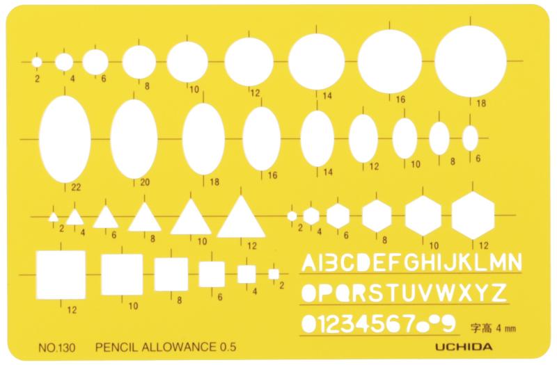 ウチダ テンプレート No.130 組合せ定規 1-843-0130