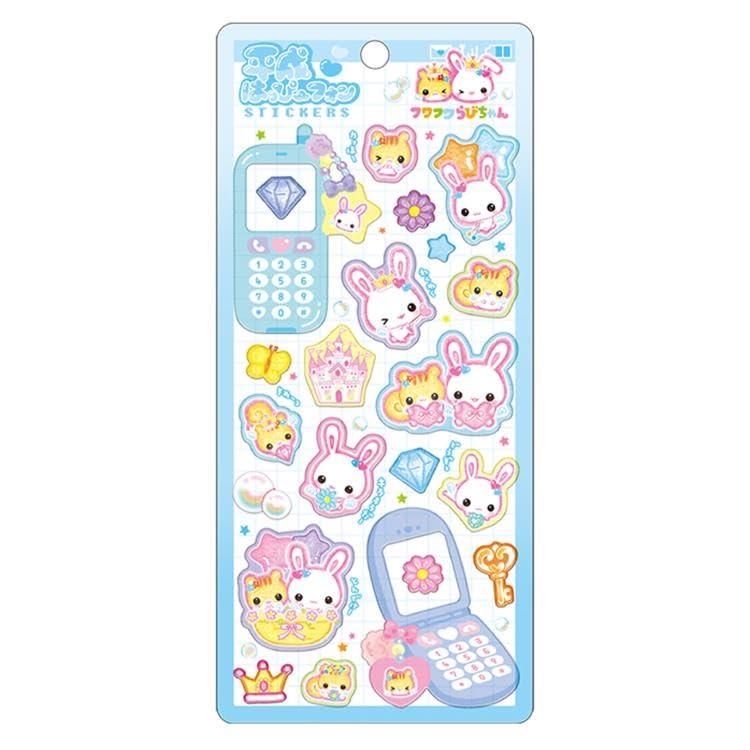 クラックス フワフワらびちゃん 平成はっぴーフォンステッカーズ ブルー 310037 ふわふわらびちゃん 平成レトロ Y2Kのサムネイル