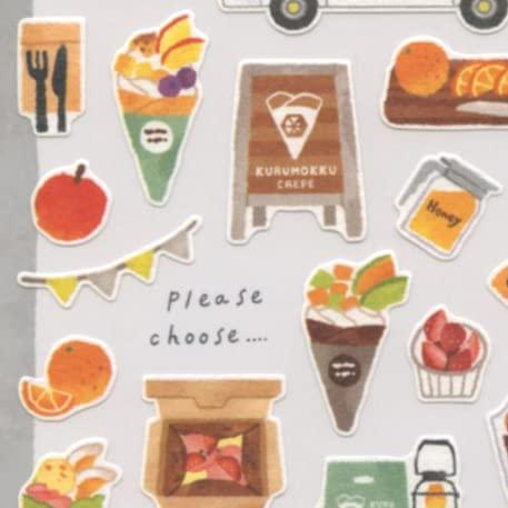 ことりまち商店街 おかいものステッカー【クレープ屋キッチンカー】シール かわいい 81394