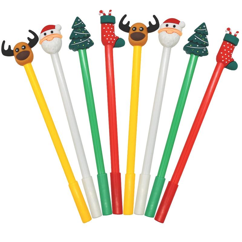 Lopenle 12本 クリスマス ボールペン 中性ペン 黒インク 麋鹿 クリスマスツリー おもしろい おもちゃ ..
