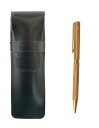 2個パック スリム牛革ペンケース黒 368木軸硬質メイプル回転ボールペンセット T23-ASB-368-2