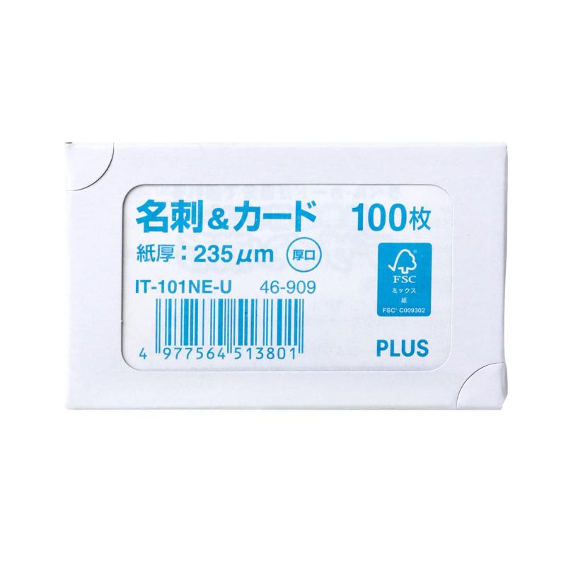 プラス 名刺用紙 マルチカード 名刺 厚口 100枚 46-909 IT-101NE-U