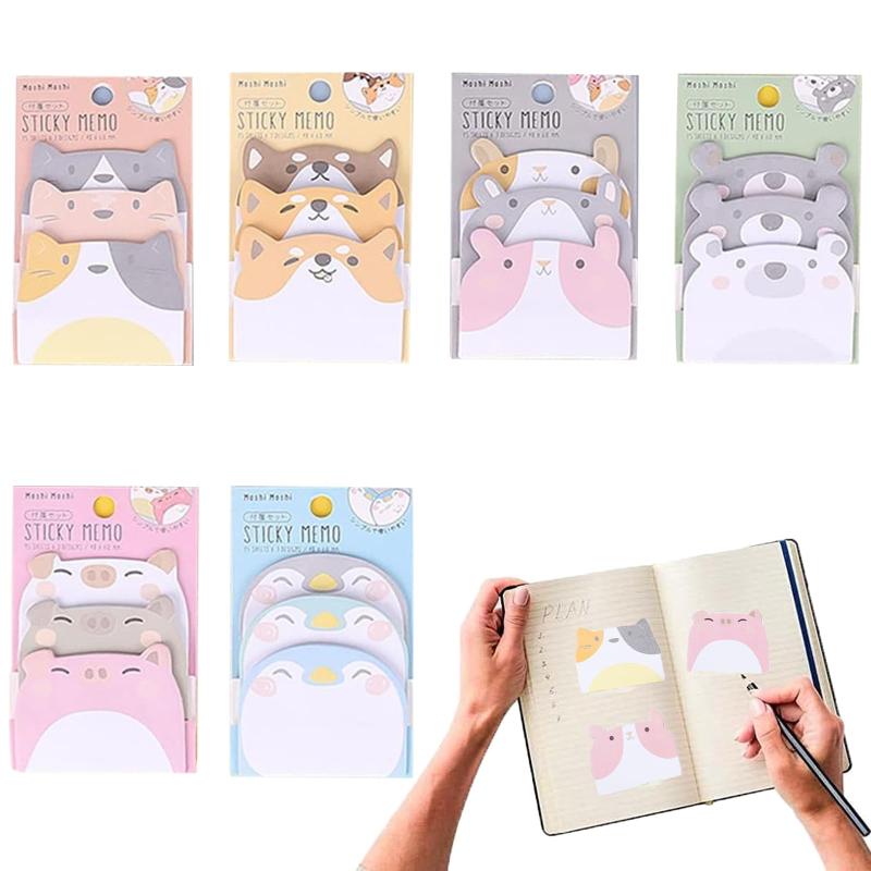 Doyime 付箋 おもしろ【合計270枚】可愛い 付箋 可愛い動物型 ふせん かわいい 付箋紙 6種類のパターン..