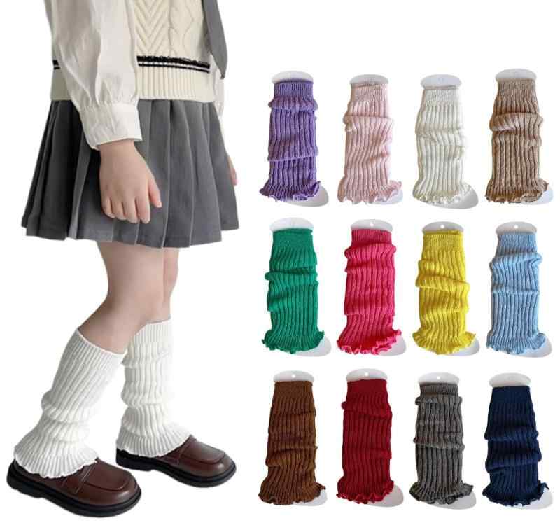 [ZGKULAEAOW] 選べる25色 カラフル レッグウォーマー キッズ ネオンカラー ベビー ルーズソックス子供 女の子 運動会 蛍光 派手 ダンス衣装 暖かい 30cm(4)
